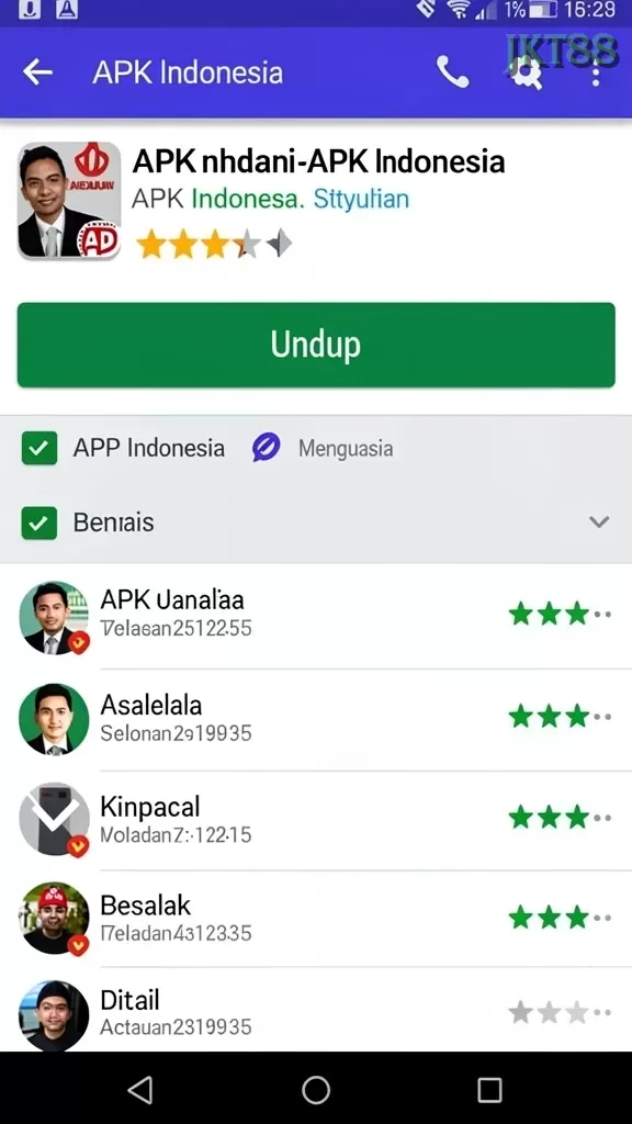 Cuplikan layar IDA777 — aktivitas